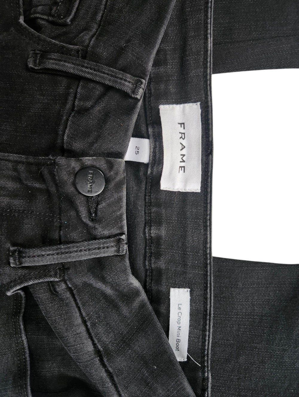 FRAME Le Crop Mini Boot Jeans In Black Wash - Picture 7 of 8